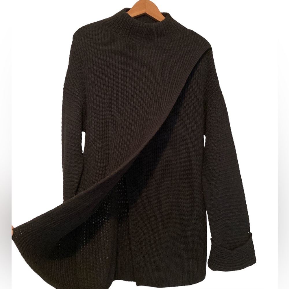 Athleta Merino Wool/Cashmere Blend Wrap Front Tunic Sweater
